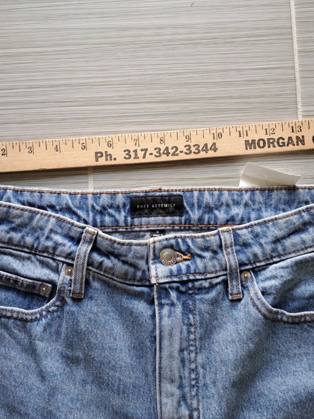 New Size 6 Wide Leg Free Assembly Womens High-Rise Light Wash Denim Jeans Tags - Picture 5 of 13
